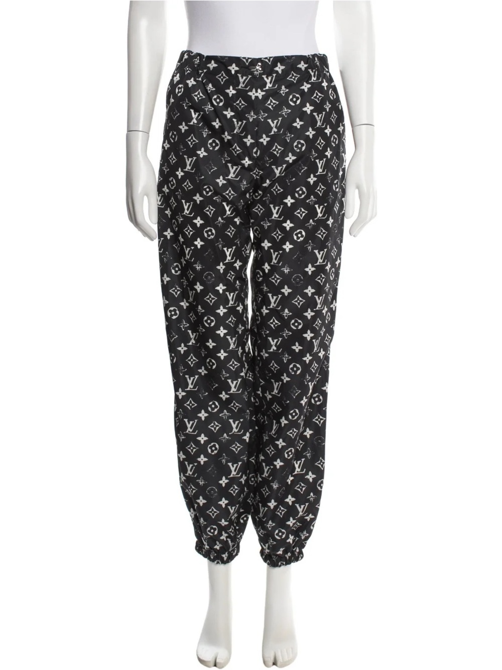 Louis Vuitton Black & White Monogram Track Joggers